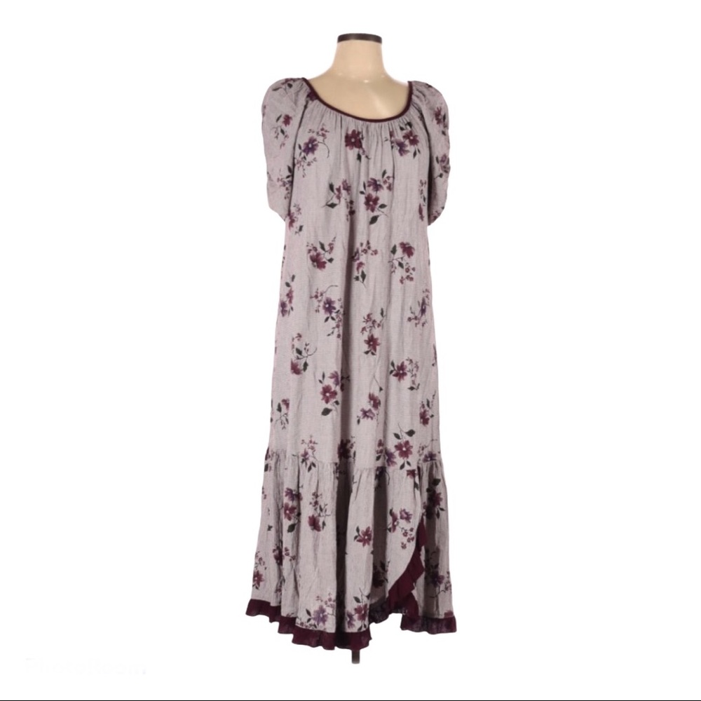 KAYLA-G MUMU DRESS PURPLE FLORAL RUFFLES Size L - Picture 2 of 10
